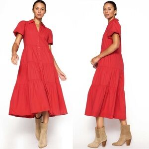 Brochu Walker The Havana Midi Maxi Dress in Carmine Red Size Small